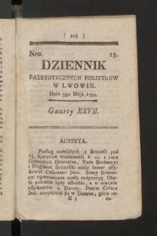 Dziennik Patryotycznych Politykow we Lwowie. 1794, nr  28