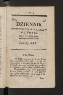 Dziennik Patryotycznych Politykow we Lwowie. 1794, nr  32