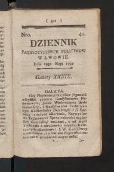 Dziennik Patryotycznych Politykow we Lwowie. 1794, nr  41