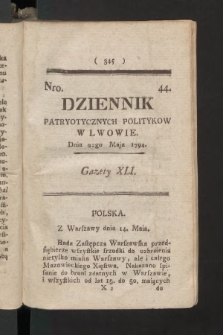 Dziennik Patryotycznych Politykow we Lwowie. 1794, nr  44