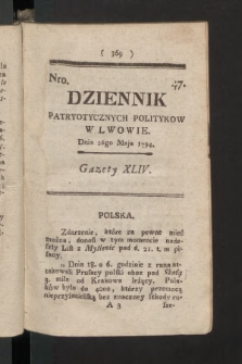 Dziennik Patryotycznych Politykow we Lwowie. 1794, nr  47