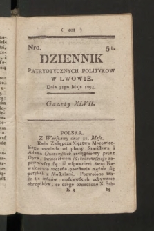 Dziennik Patryotycznych Politykow we Lwowie. 1794, nr  51