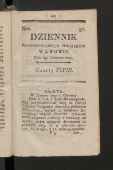 Dziennik Patryotycznych Politykow we Lwowie. 1794, nr  52