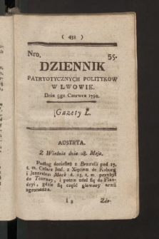 Dziennik Patryotycznych Politykow we Lwowie. 1794, nr  55