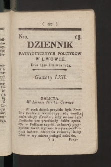 Dziennik Patryotycznych Politykow we Lwowie. 1794, nr  68