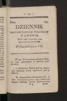Dziennik Patryotycznych Politykow we Lwowie. 1794, nr  69