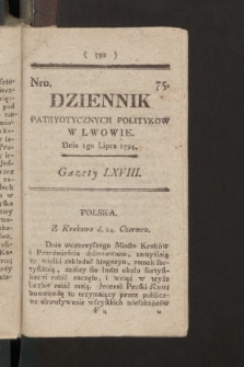 Dziennik Patryotycznych Politykow we Lwowie. 1794, nr  75