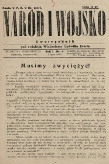 Naród i Wojsko : dwutygodnik pod redakcją Władysława Ludwika Everta. 1927, nr 8