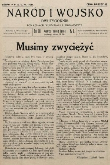 Naród i Wojsko : dwutygodnik pod redakcją Władysława Ludwika Everta. 1929, nr 3
