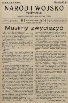 Naród i Wojsko : dwutygodnik pod redakcją Władysława Ludwika Everta. 1929, nr 11-12