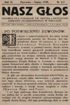 Nasz Głos : pisemko dla parafjan Św. Krzyża i przyjaciół Zakładu Salezjańskiego w Kielcach. 1928, nr 6-7