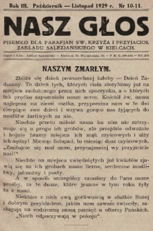 Nasz Głos : pisemko dla parafjan Św. Krzyża i przyjaciół Zakładu Salezjańskiego w Kielcach. 1929/1930, nr 10-11