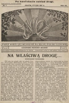 Znicz : czasopismo młodzieży wiejskiej. 1937, nr 1 (po konfikskacie nakład drugi)