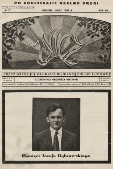 Znicz : czasopismo młodzieży wiejskiej. 1937, nr 7 (po konfikskacie nakład drugi)