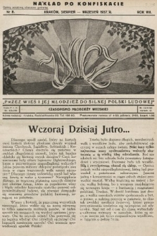 Znicz : czasopismo młodzieży wiejskiej. 1937, nr 8 (po konfikskacie nakład drugi)