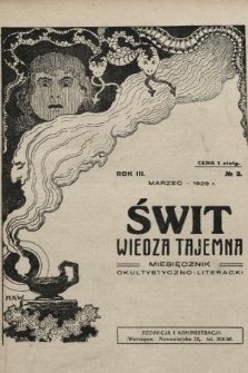Świt : wiedza tajemna : miesięcznik okultystyczno-literacki. 1928, nr 3