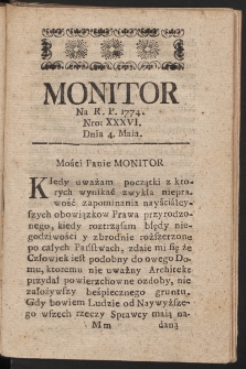 Monitor. 1774, nr 36