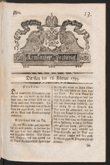 Krakauer Zeitung. 1799, nr 13