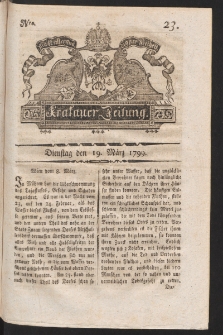 Krakauer Zeitung. 1799, nr 23