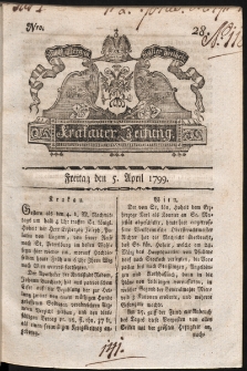 Krakauer Zeitung. 1799, nr 28