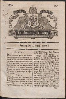 Krakauer Zeitung. 1800, nr 27