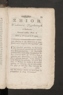 Zbiór Wiadomości Tygodniowych w Krakowie. 1784, nr 6