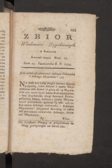 Zbiór Wiadomości Tygodniowych w Krakowie. 1784, nr 13