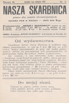 Nasza Skarbnica : pismo dla rodzin chrześcijańskich. 1912, nr 2
