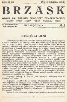 Brzask : organ Związku Polskiej Młodzieży Demokratycznej. 1928, nr 2