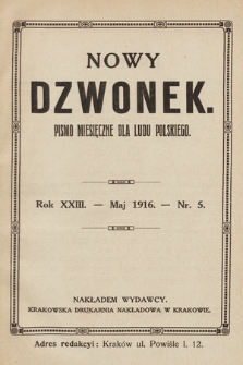 Nowy Dzwonek : pismo miesięczne dla ludu polskiego. 1916, nr 5