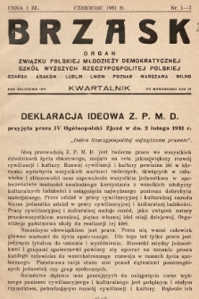 Brzask : organ Związku Polskiej Młodzieży Demokratycznej. 1931, nr 1-2