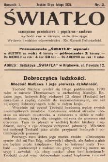 Światło : czasopismo powieściowe i popularno-naukowe. 1909, T.1, nr 2