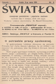 Światło : czasopismo powieściowe i popularno-naukowe. 1909, T.1, nr 3