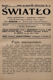 Światło : czasopismo powieściowe i popularno-naukowe. 1909, T.2, nr 3