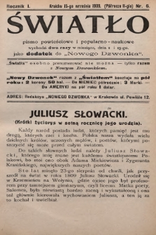 Światło : czasopismo powieściowe i popularno-naukowe. 1909, T.2, nr 6