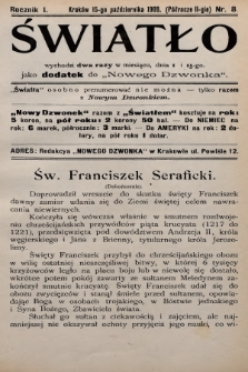 Światło : czasopismo powieściowe i popularno-naukowe. 1909, T.2, nr 8