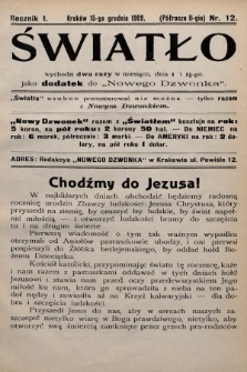 Światło : czasopismo powieściowe i popularno-naukowe. 1909, T.2, nr 12