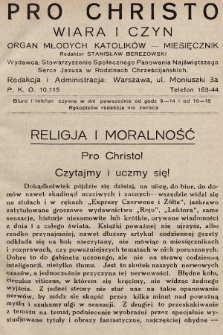 Pro Christo : wiara i czyn : organ młodych katolików. 1928, nr 3
