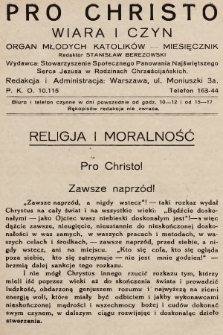 Pro Christo : wiara i czyn : organ młodych katolików. 1928, nr 10