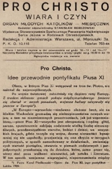 Pro Christo : wiara i czyn : organ młodych katolików. 1932, nr 3