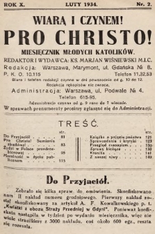 Pro Christo! : wiarą i czynem! : miesięcznik młodych katolików. 1934, nr 2