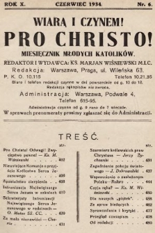 Pro Christo! : wiarą i czynem! : miesięcznik młodych katolików. 1934, nr 6