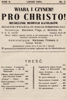 Pro Christo! : wiarą i czynem! : miesięcznik młodych katolików. 1934, nr 7