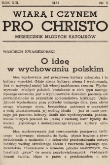 Pro Christo! : wiarą i czynem! : miesięcznik młodych katolików. 1937, nr 5