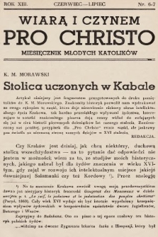 Pro Christo! : wiarą i czynem! : miesięcznik młodych katolików. 1937, nr 6-7