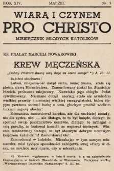 Pro Christo! : wiarą i czynem! : miesięcznik młodych katolików. 1938, nr 3