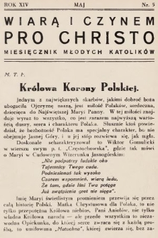 Pro Christo! : wiarą i czynem! : miesięcznik młodych katolików. 1938, nr 5