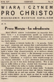 Pro Christo! : wiarą i czynem! : miesięcznik młodych katolików. 1938, nr 8