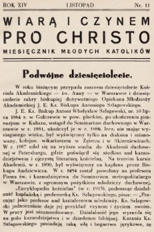 Pro Christo! : wiarą i czynem! : miesięcznik młodych katolików. 1938, nr 11