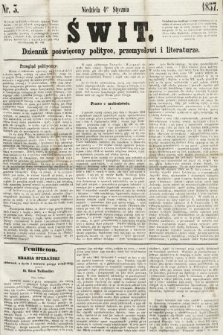 Świt : dziennik poświęcony polityce, przemysłowi i literaturze. 1857, nr 3
